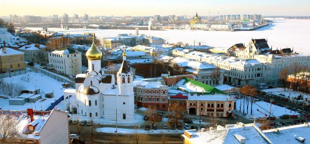 Погода в Нижнем Новгороде в декабре преимущественно пасмурная, преобладают минусовая температура