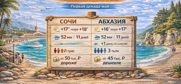 Сравниваем Сочи и Абхазию на майские — где лучше?