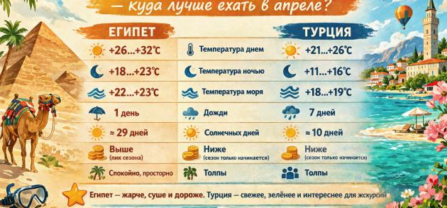 Сравниваем Египет и Турцию в апреле — где лучше?