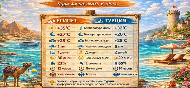 Сравниваем Египет и Турцию в июле – где лучше?