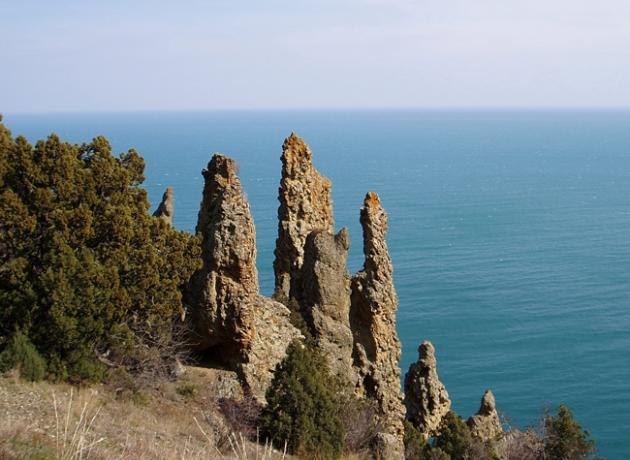 Черное море, горные пейзажи и кактусы — Карадагский заповедник (Фото karadag.com.ru)