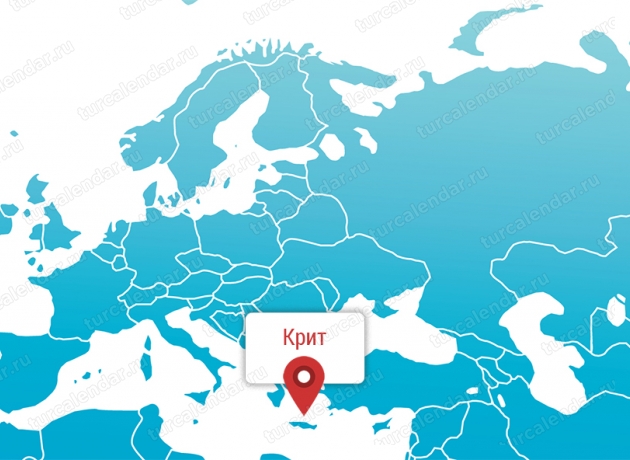 Крит на карте Европы