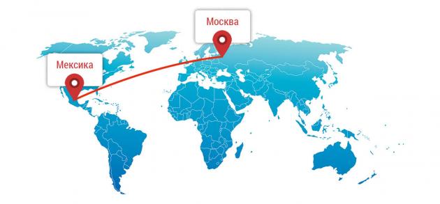 Расстояние от Москвы до Мексики составляет около 11000 километров, а время прямого перелета приблизительно 12-14 часов