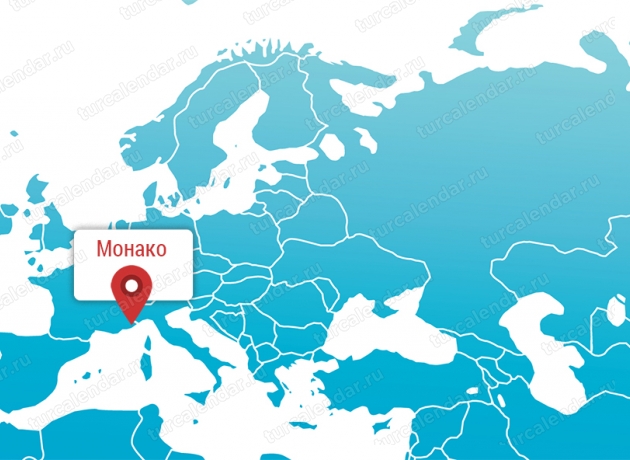 Монако на карте Европы