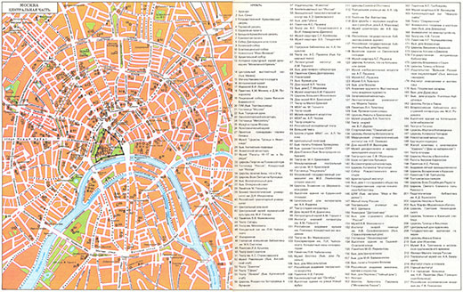 Карта Москвы с достопримечаетльностями