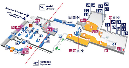 Аэропорты Рима на карте