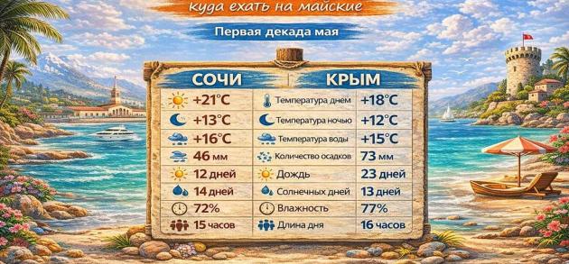 Сравниваем Сочи и Крым на майские — где лучше?