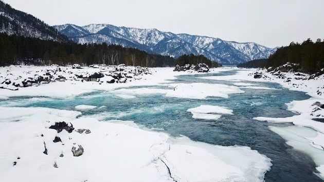 Зимний Алтай. Голубые озера, ороктойский мост, замерзший водопад,  зубры, лебединное озеро