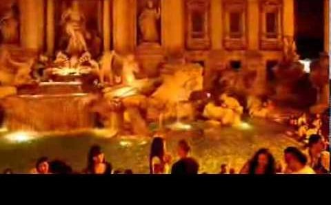 Август 2013. Италия. Ночной Рим. Фонтан Треви