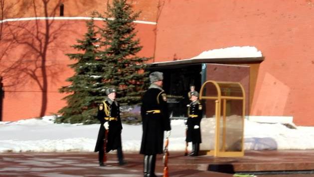 Март, Москва: Смена Караула у вечного огня.