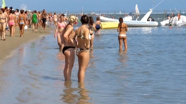 Rimini beach Italy Римини пляж Июль 2013
