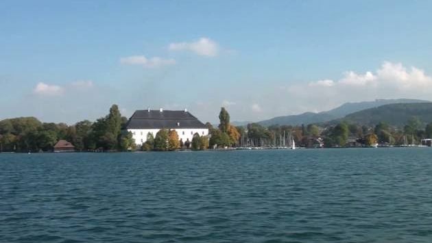 Октябрь в Австрии: Motorbootfahren auf dem Attersee 16.10.16