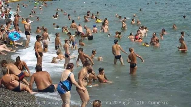 Крым. Алушта 20 августа 2016. Пляжи сегодня - Crimea. Alushta 20 August 2016